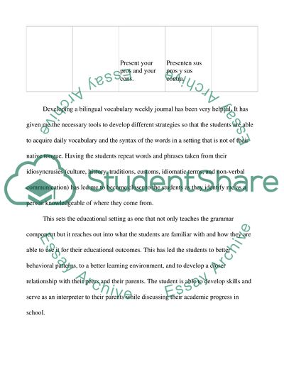 Weekly Vocabulary Journal for English for Educators