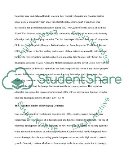 Discuss how the entry of foreign banks may prove growth-enhancing in a developing country
