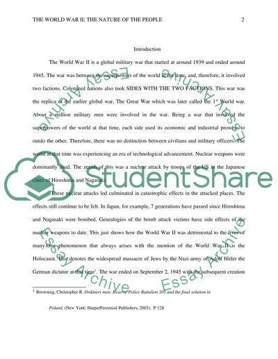 The World War II - Nature of the People