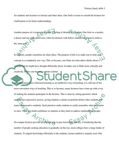 Tertiary Study skills