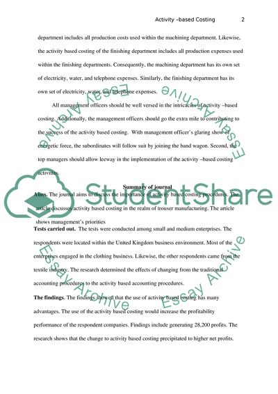 Activity-Based Costing