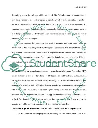 Zero Emission Vehicles