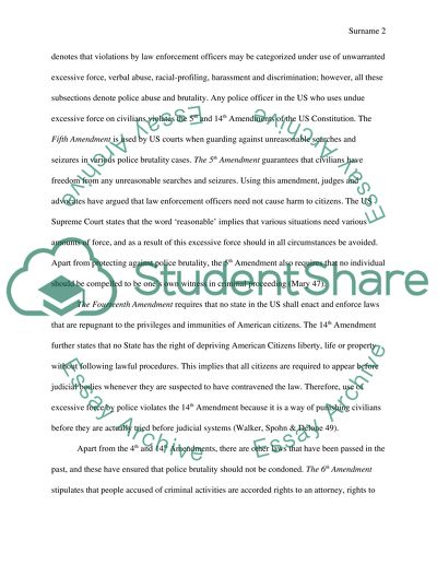 Police Brutality Law Research Paper