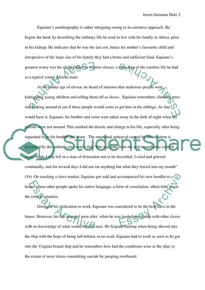 olaudah equiano essay