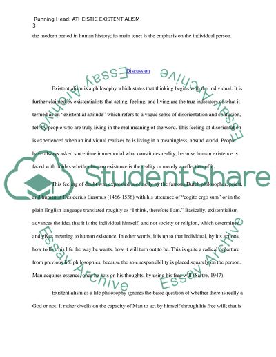 Atheistic Existentialism