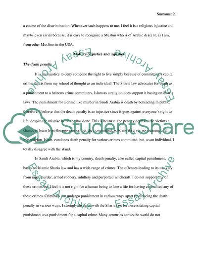 Matters of Justice and Injustice