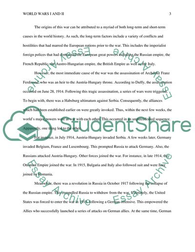History of World Wars I and II