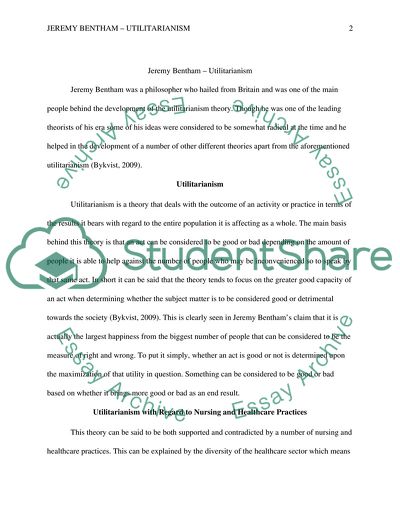 Utilitarianism of Jeremy Bentham