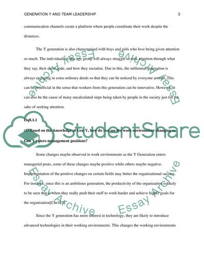 Generation Y and Team Leadership