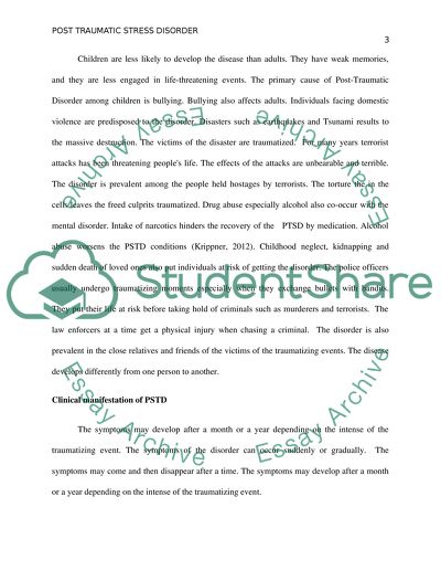 Post Traumatic Stress Disorder