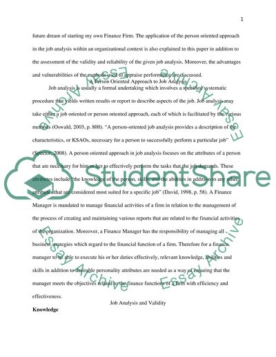 A Person-Oriented Approach to Job Analysis