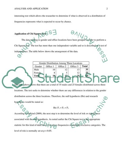 Analysis of Statistics Tests