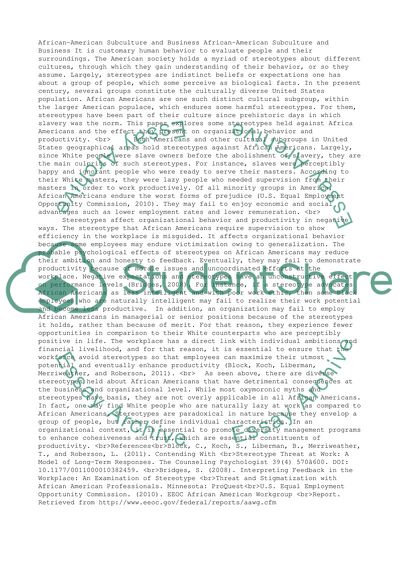 U.S. Social Identity Group and Business paper and presentation