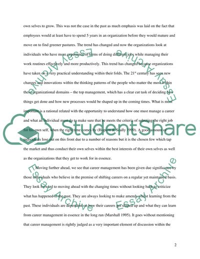 Development of career management for individuals and organisations in recent years