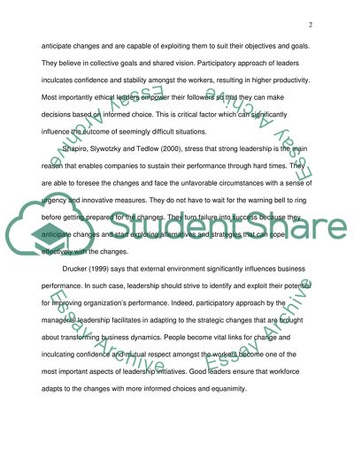 Crisis of Leadership in Current Global Environment