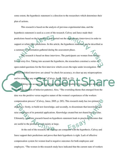 Hypothesis Identification Article Analysis