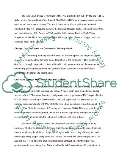 Important Change management in Abu Dhabi police department