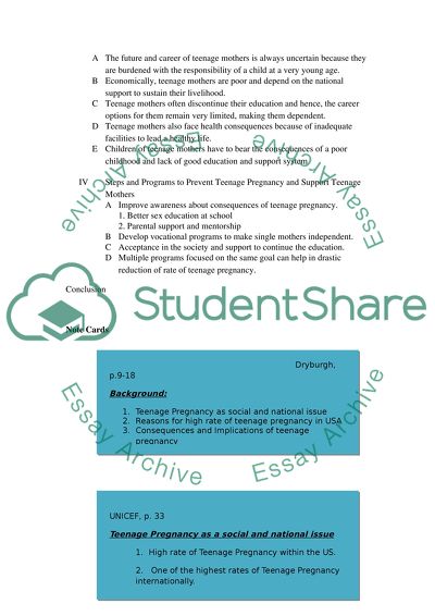 Teenage Pregnancy as Social and National Issue in the US