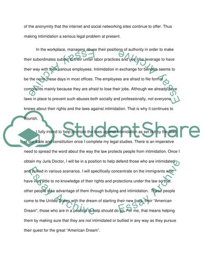 The Problem of Intimidation