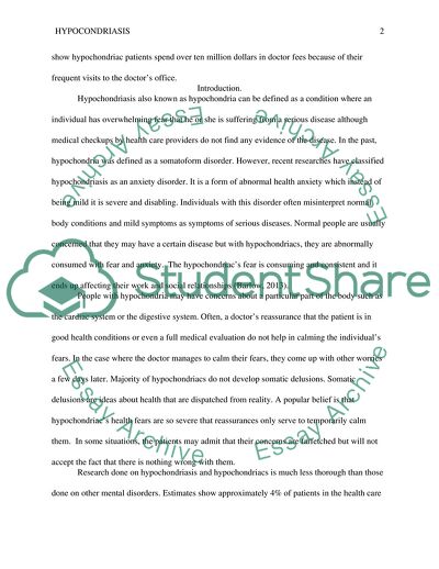 Differences in how Patients with Hypochondria Interpret and Regulate Stimuli