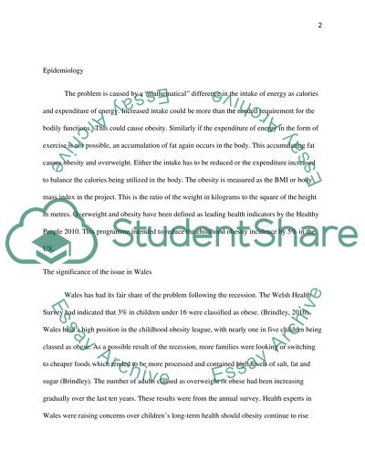 Description and Analysis of the Program to Combat Childhood Obesity