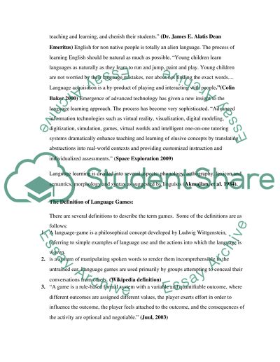 Virtual Gaming in Teaching of English Language