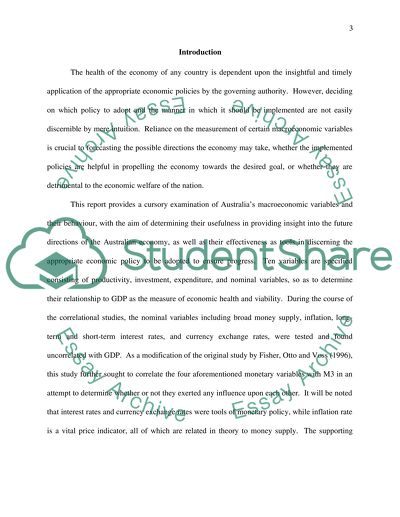 Macro Forecasting of the Australian Economy