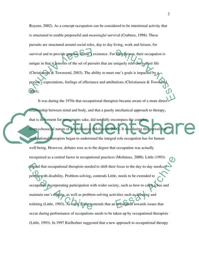Occupation Is Central to the Practice of Occupational Therapy