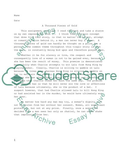 A Thousand Pieces of Gold