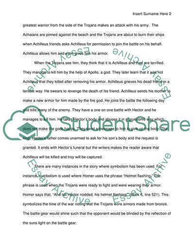 The Use of Symbolism in The Iliad by Homer