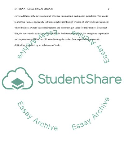 International Trade Speech