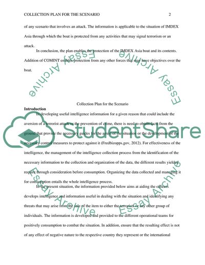 Collection Plan for the Scenario