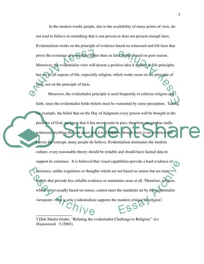 The Evedentialist view