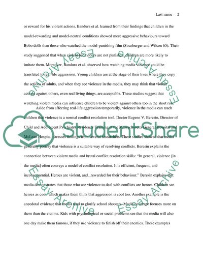 Potential Killer of Empathy and Peacefulness: Why Violent Media is Bad for Kids