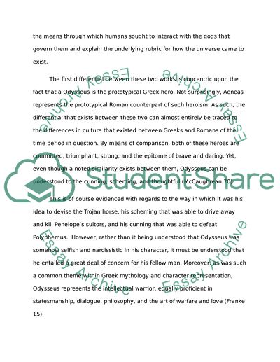 Homers Odysseus and Virgils Aeneas