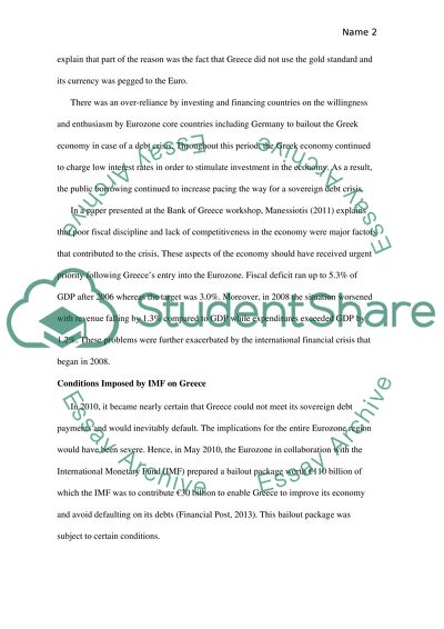 Financial Crisis in Greece 2010-2013