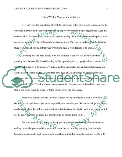 Urban wildlife management in arizona