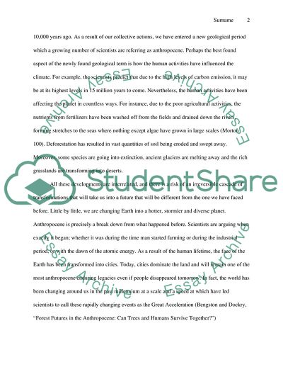 Anthropocene and Economic Growth