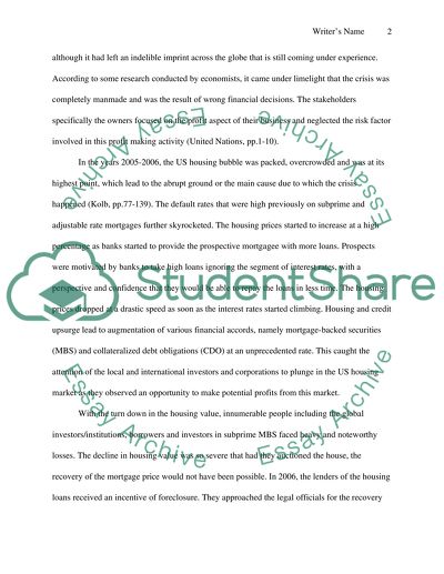 Financial Crisis of 2007-2009