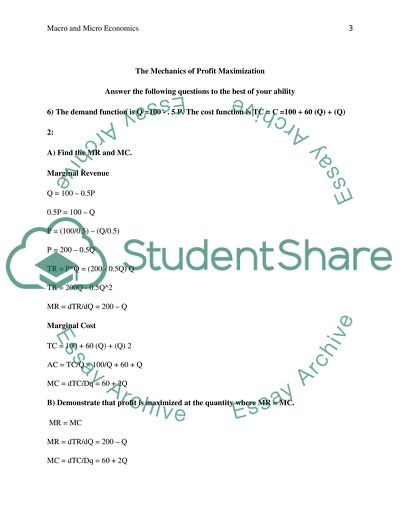 The Mechanics of Profit Maximization
