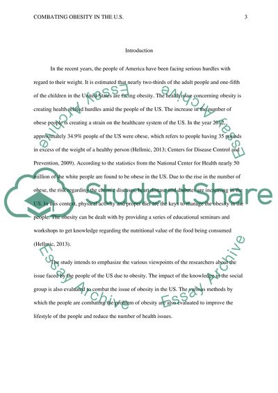 Combating Obesity in the US