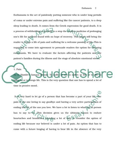 Euthanasia: To Live or to Die