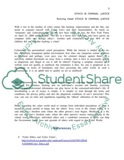 Ethics in Criminal Justice