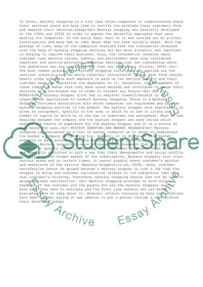 Business Success Through Service Excellence - Mystery Shopping