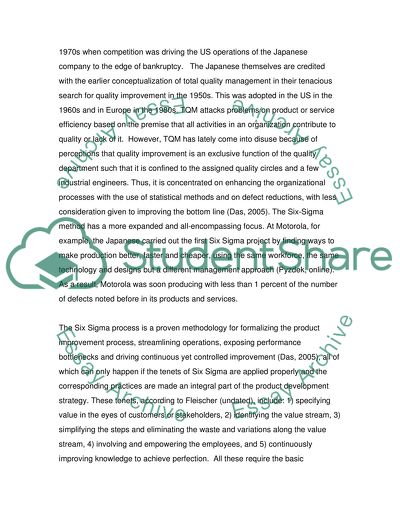 Six Sigma: A Business Process Improvement Method