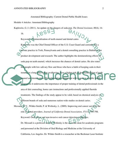 Current Dental Public Health Issues