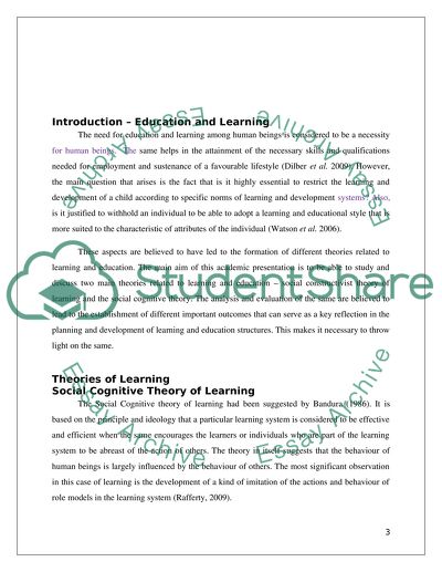 Education and Learning