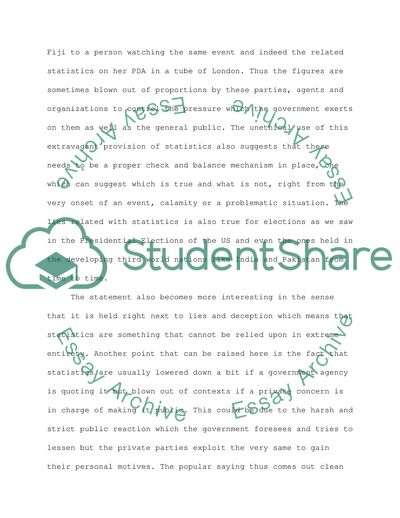 There are lies, damn lies and statistics