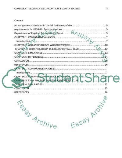 Comparative Analysis of Contract Law in Sport
