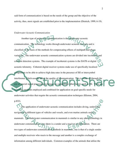 Underwater Communication